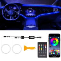 Lâmpadas LED para interior de carro QVEVDACAR RGB com controle sem fio Lâmpadas LED para interior de carro QVEVDACAR RGB com controle sem fio