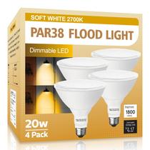 Lâmpadas LED para inundação externa LOXYEE PAR38 20W, pacote com 4