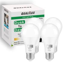 Lâmpadas LED Qualilux Dusk to Dawn Outdoor 9,5 W 850 lm, pacote com 4