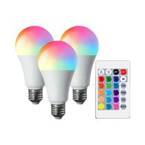 Lâmpadas LED RGBW E27 20W 15W 10W Luz Colorida Inteligente Com Controle Remoto IR 220V 3PCS/LOT