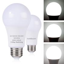Lâmpadas LED Scheinenda 3-Way A21 20W 5000K 2200lm, pacote com 2
