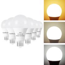 Lâmpadas LED Scheinenda A19, 3 cores, 9 W (equivalente a 60 W), pacote com 6
