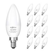 Lâmpadas LED SHINESTAR 5W B11 C37 2700K E12, pacote com 12