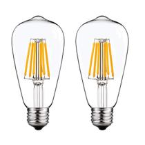Lâmpadas LED SHUWDKAR 6W E26 ST64 12V DC Branco Quente 2700K