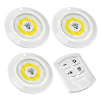 Lâmpadas Led Spot Sem Fio Kit 3 Controle Remoto Portátil