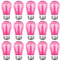 Lâmpadas LED String GUILEDUO S14 2W rosa, pacote com 15, 120V