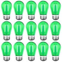 Lâmpadas LED String GUILEDUO S14 2W verdes, pacote com 15