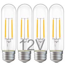 Lâmpadas LED TOKCON T10 Edison 2W 2700K 12V E26, pacote com 4
