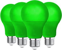 Lâmpadas LED verdes U4GLORY A19 9W E26 60W equivalentes, pacote com 4