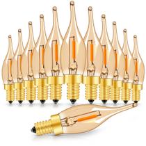 Lâmpadas LED vintage de candelabro, luzes noturnas, 0,7 W, 2200 K, pacote com 12