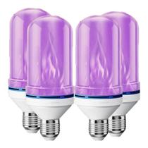 Lâmpadas Leinet para Purple Flame E26, 4 modos, Flicker, pacote com 4 Lâmpadas Leinet para Purple Flame E26, 4 modos, Flicker, pacote com 4