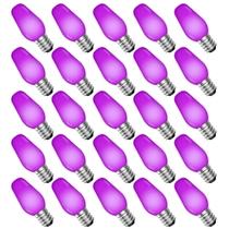 Lâmpadas LUXRITE C7 LED roxas de 0,5 W, pacote com 25 luzes de corda