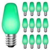 Lâmpadas LUXRITE C7 LED verde 0,5 W, pacote com 12 luzes de corda