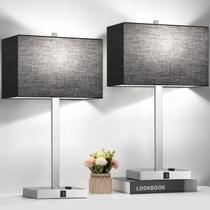 Lâmpadas Lynnoland 21" Touch Bedside, conjunto de 2 tomadas AC USB