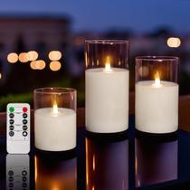 Lâmpadas NICEME Flameless LED Pillar Candles, conjunto de 3 com controle remoto