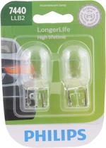 Lâmpadas Philips 7440LLB2 LongerLife Miniature, pacote com 2 Lâmpadas Philips 7440LLB2 LongerLife Miniature, pacote com 2