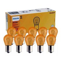 Lâmpadas Philips Amarela Standard Traseira Seta Freio P21W 1 Polo 12v Caixa com 10