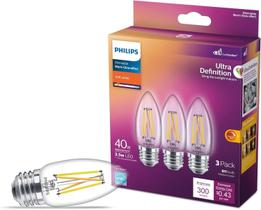 Lâmpadas PHILIPS LED 60W BA11 E26 Base, pacote com 3 unidades, branco macio