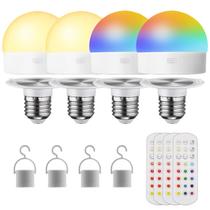 Lâmpadas recarregáveis HISTAR E26, bateria de 3 cores, pacote com 4 Lâmpadas recarregáveis HISTAR E26, bateria de 3 cores, pacote com 4