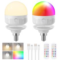 Lâmpadas recarregáveis LGMCF com controle remoto (E12RGB, 2)