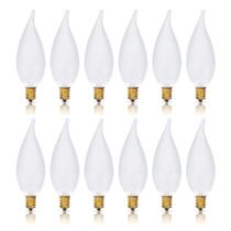 Lâmpadas Simba Lighting Candelabra Flame Tip Frosted CA10 40W E12 Base (pacote com 12)