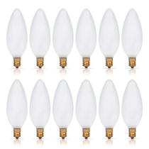 Lâmpadas Simba Lighting Candelabra Torpedo Frosted B10 40W E12 Base (pacote com 12)