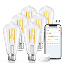 Lâmpadas Smart Edison Linkind 8W 800lm WiFi, pacote com 6 unidades ST19 (ST58)