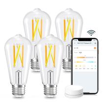 Lâmpadas Smart Edison Linkind E26 8W 800lm 2700K-6500K, pacote com 4 Lâmpadas Smart Edison Linkind E26 8W 800lm 2700K-6500K, pacote com 4