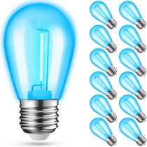 Lâmpadas String JAHEKS Blue 1W E26 S14 LED, pacote com 12 Lâmpadas String JAHEKS Blue 1W E26 S14 LED, pacote com 12