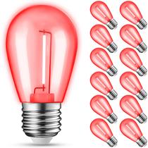 Lâmpadas String JAHEKS Red 1W S14 E26, pacote com 12 unidades internas/externas