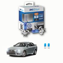 Lâmpadas Super Brancas Farol Mitsubishi Lancer H4 8500k + W5W