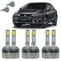 Lâmpadas Super Led Civic 2012 A 2016 Kit Farol E Milha C6 Lâmpadas Super Led Civic 2012 A 2016 Kit Farol E Milha C6