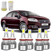 Lampadas Super Led Fiat Linea 2008-2016 Farol Completo