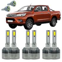 Lâmpadas Super Led Hilux 2009 Em Diante Kit Farol E Milha C6