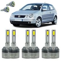 Lâmpadas Super Led Polo 2001 A 2014 Kit Alto Baixo E Milha