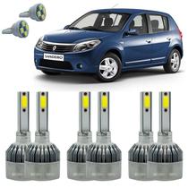 Lâmpadas Super Led Sandero 2015 Em Diante Kit Farol E Milha