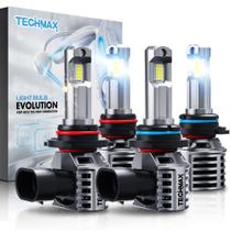 Lâmpadas TECHMAX 9005+9006 Combo 6500K - 600% Mais Brilho (x4)