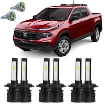 Lâmpadas Ultra Led Alto Baixo Milha Fiat Toro + Pingo T10
