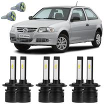 Lâmpadas Ultra Led Alto Baixo Milha Gol 05 A 09 Foco Duplo