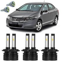 Lâmpadas Ultra Led Alto Baixo Milha Honda City + Pingo T10