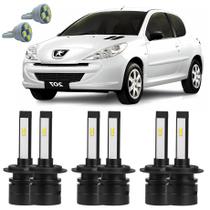 Lâmpadas Ultra Led Alto Baixo Milha Peugeot 207 + Pingo T10