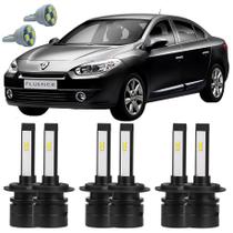 Lâmpadas Ultra Led Alto Baixo Milha Renault Fluence + T10