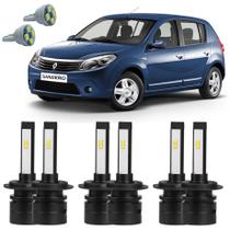 Lâmpadas Ultra Led Alto Baixo Milha Renault Sandero + T10