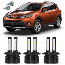 Lâmpadas Ultra Led Alto Baixo Milha Toyota RAV 4 + Pingo T10