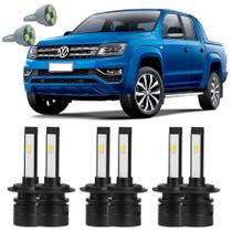 Lâmpadas Ultra Led Alto Baixo Milha VW Amarok + Pingo T10