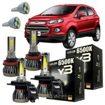 Lâmpadas Ultra Led EcoSport 2013 A 2017 Alto Baixo Milha T10