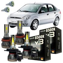 Lâmpadas Ultra Led Fiesta 2002 A 2006 Alto Baixo Milha T10