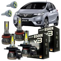 Lâmpadas Ultra Led Honda Fit Farol Alto Baixo Milha T10 Led