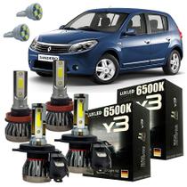 Lâmpadas Ultra Led Renault Sandero Alto Baixo Milha T10 Led