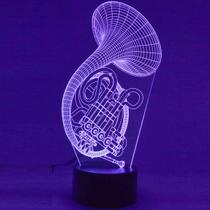 Lámpara Alberts Gifts Trompa Francesa 3D LED con 7 Cambios de Color